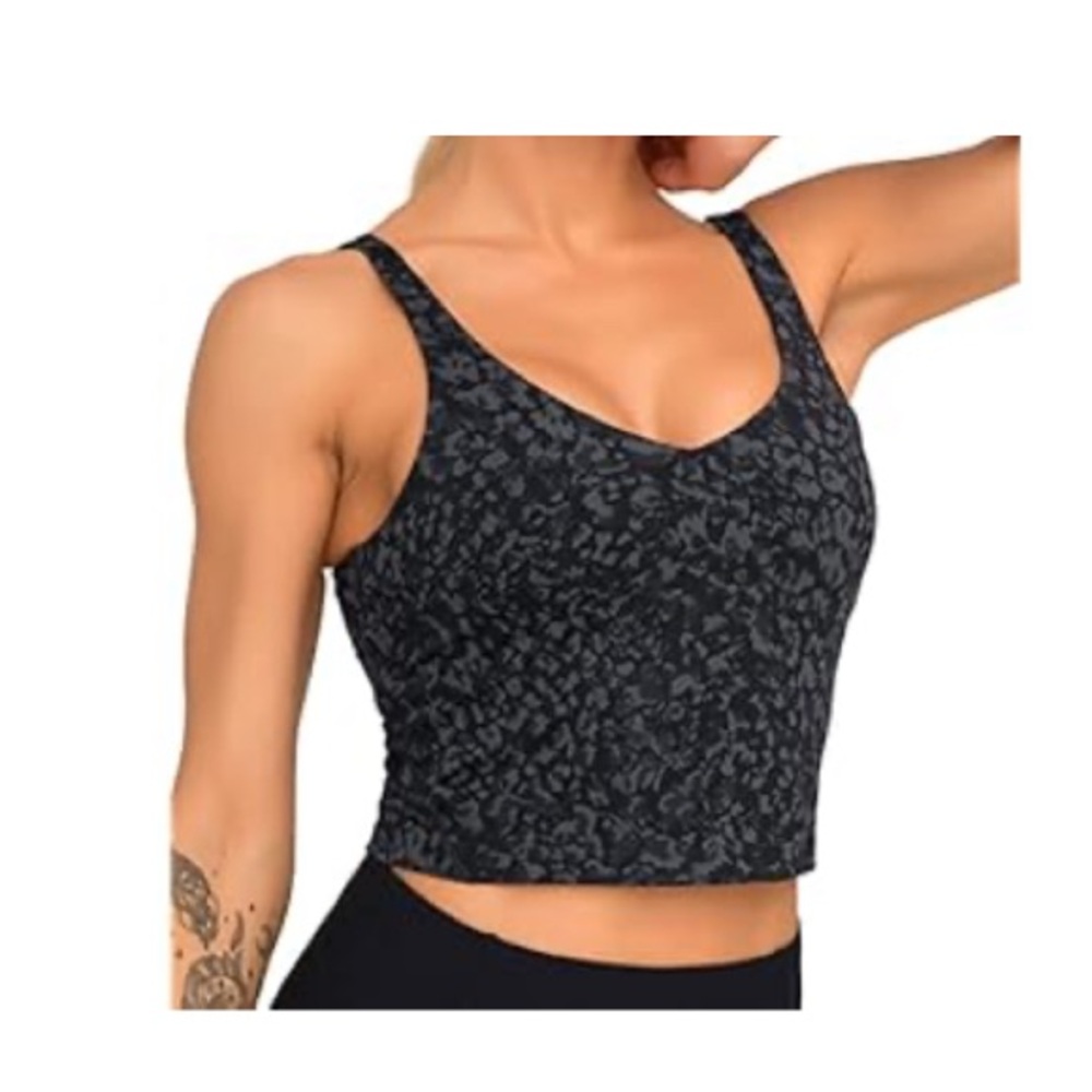 Black Patterned Crop Top